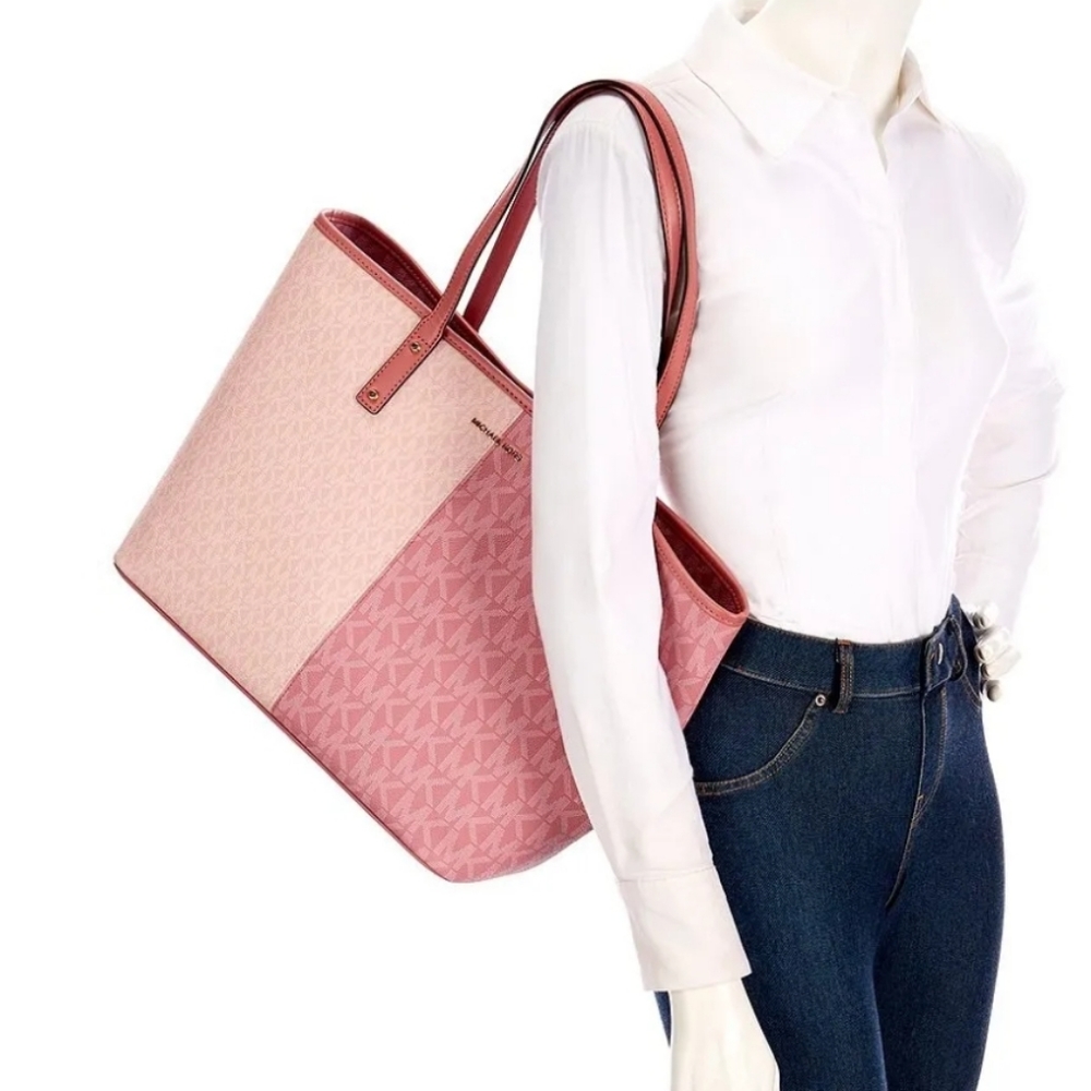 Michael Kors Carter Color-Block Pink Tote SET - Picture 8 of 13